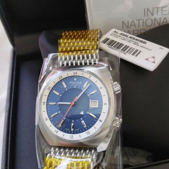 Alpina AL-555LNS4H6B Men's Watch Startimer Pilot Heritage Blue Dial Bracelet - Picture 3 of 7